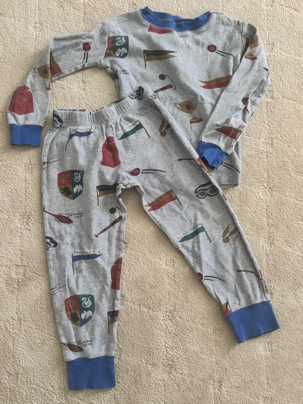 Mini Boden Harry Potter Two-Piece Pajama with Blue Trim